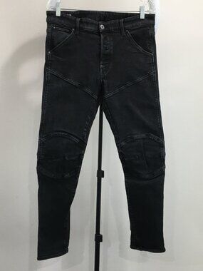 G STAR RAW 5620 3D Slim Black Wash 5 Pocket Logo Hardware Button Fly Denim Jeans
